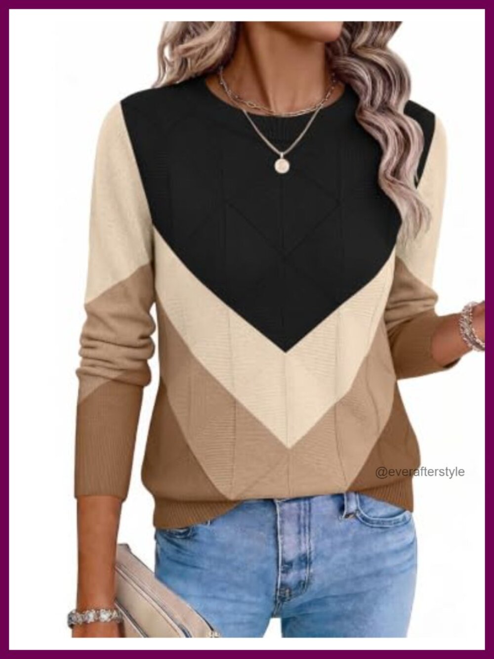 Womens Cable Knit Crewneck Long Sleeve Pullover Sweater Soft Casual